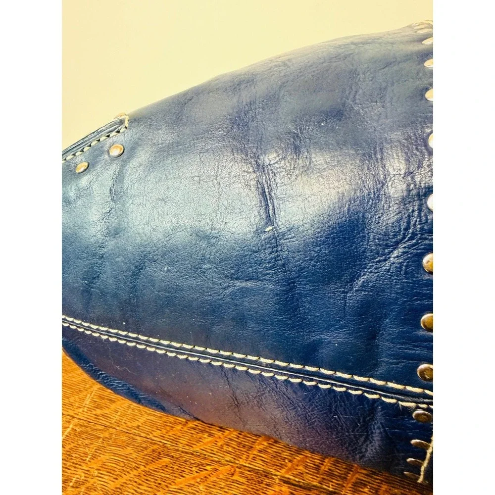 Michael Kors‎ Blue Leather Studded Hobo Shoulder Bag Silver Hardware Y2K Vinage